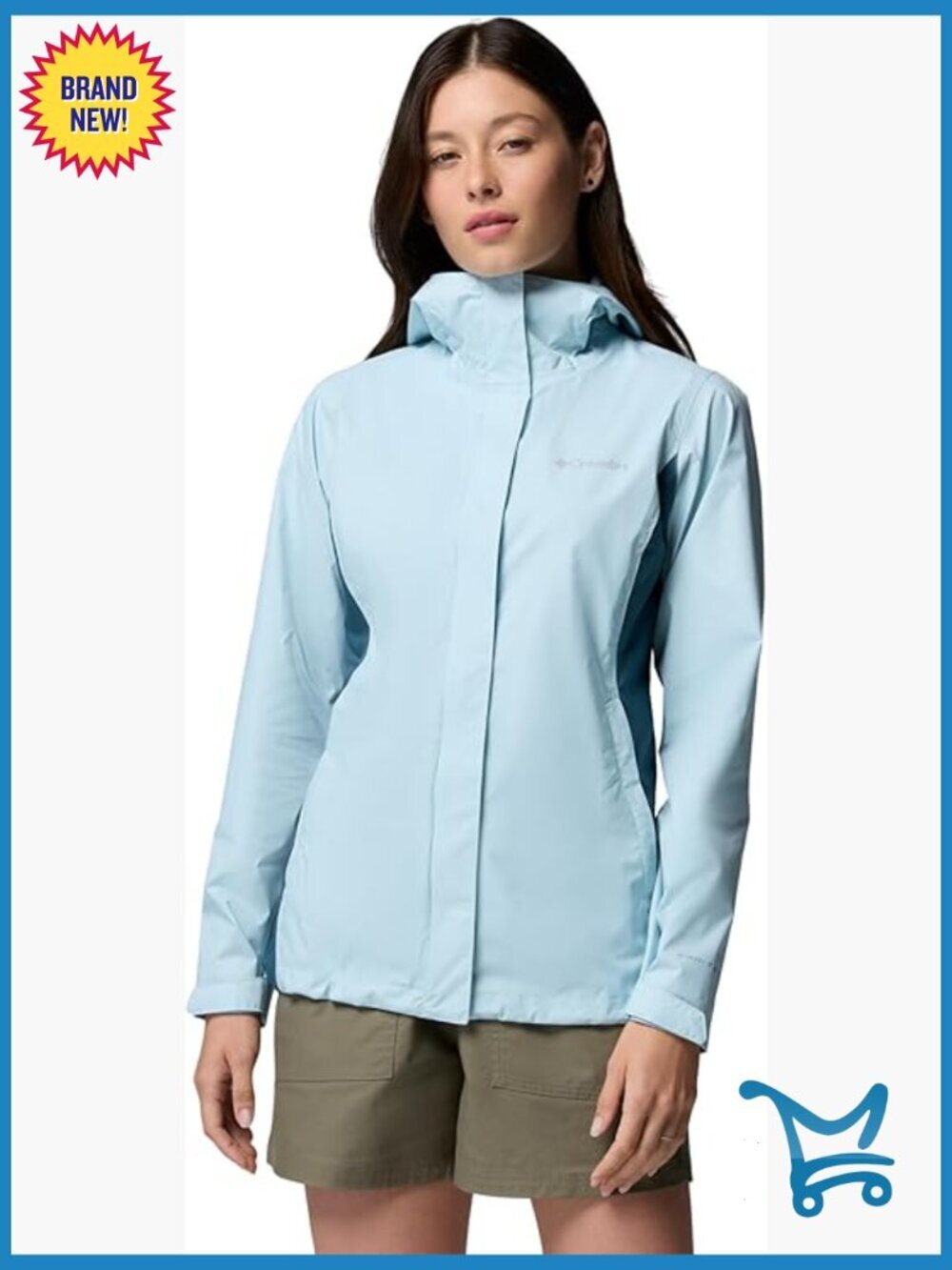 Waterproof Rain Jacket with Adjustable Hood and Packable Design